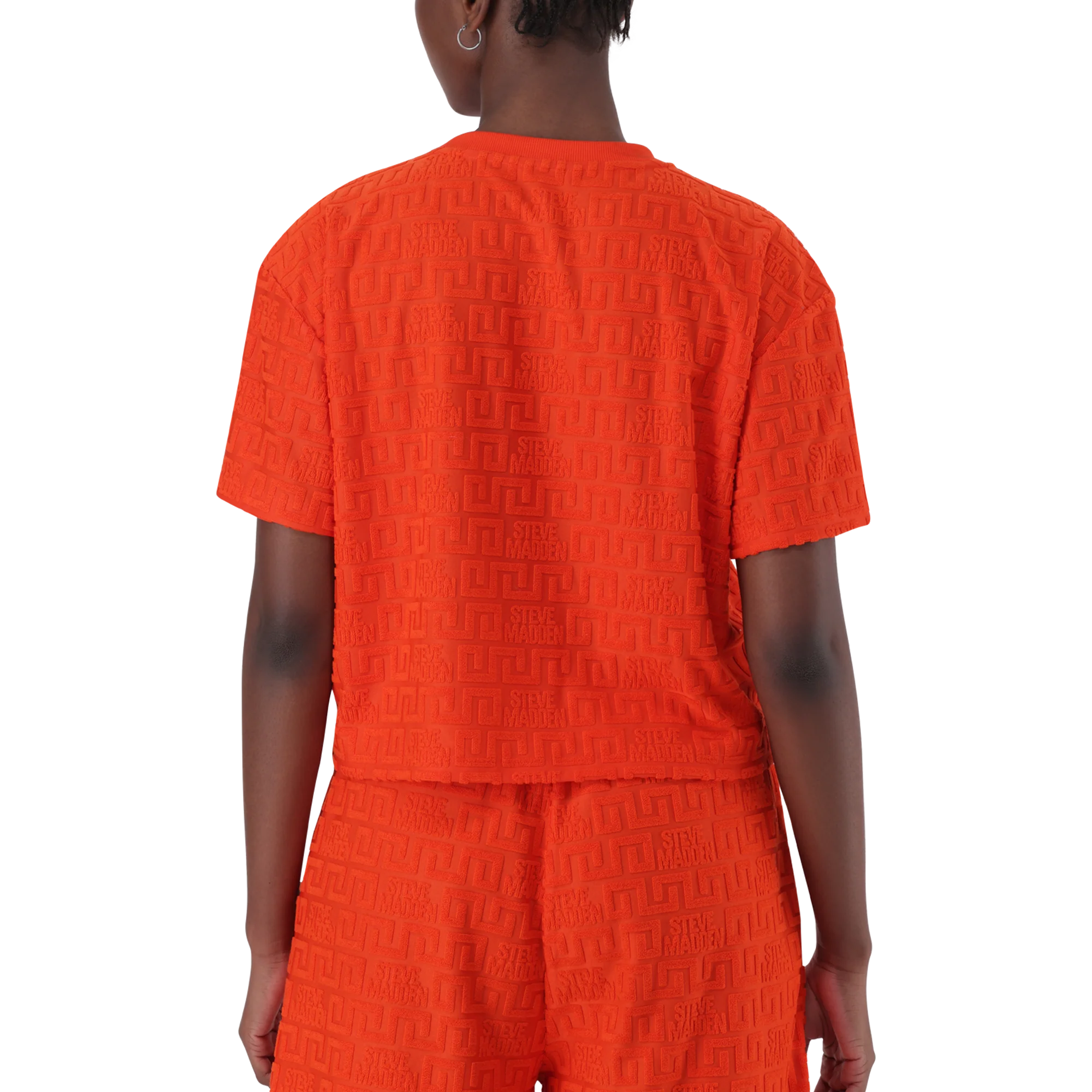 Steve Madden AYAAN TANGERINE EMBOSSED LOGO TOP