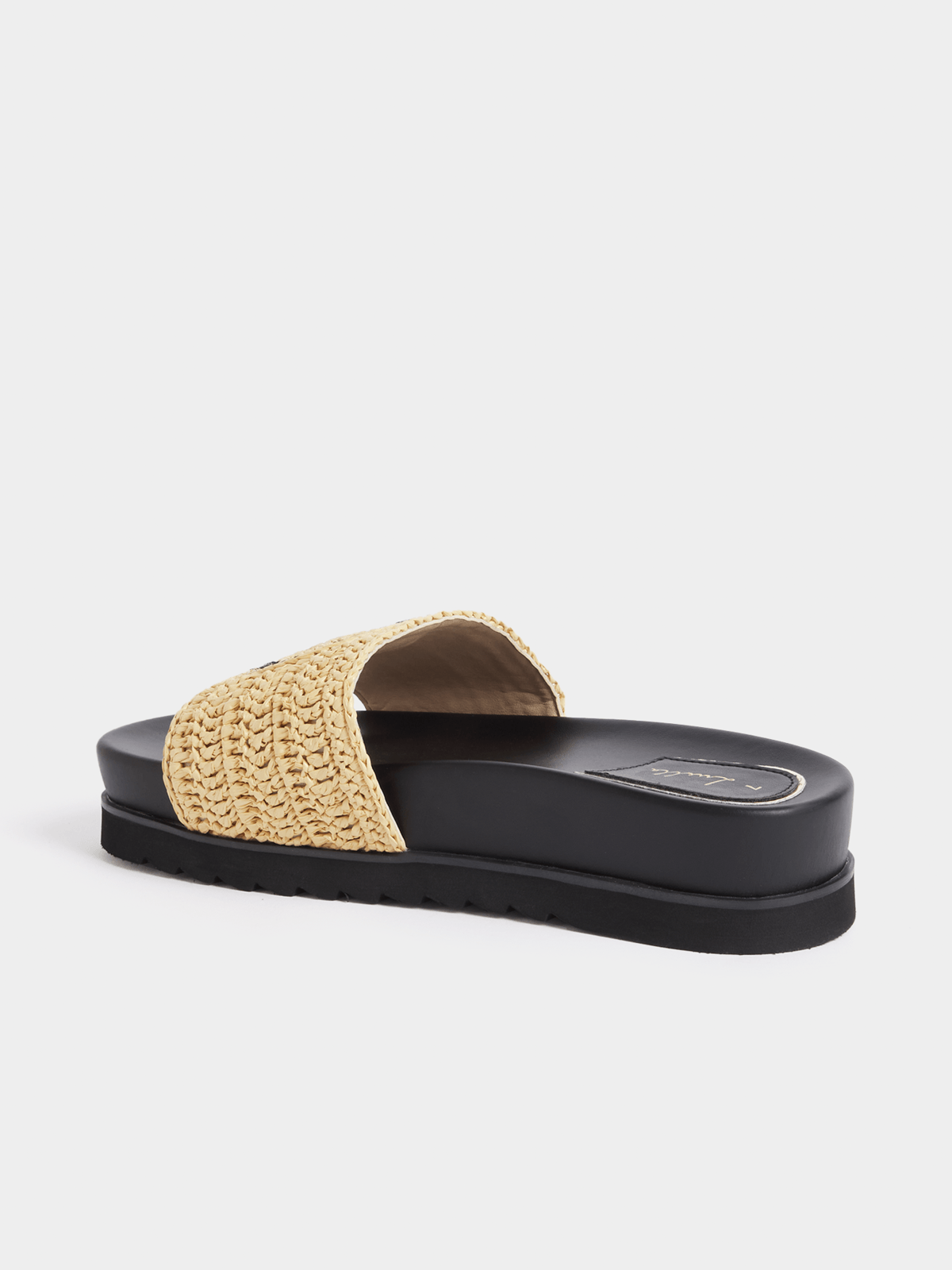 Luella Raffia Flatform Slip In Sandals