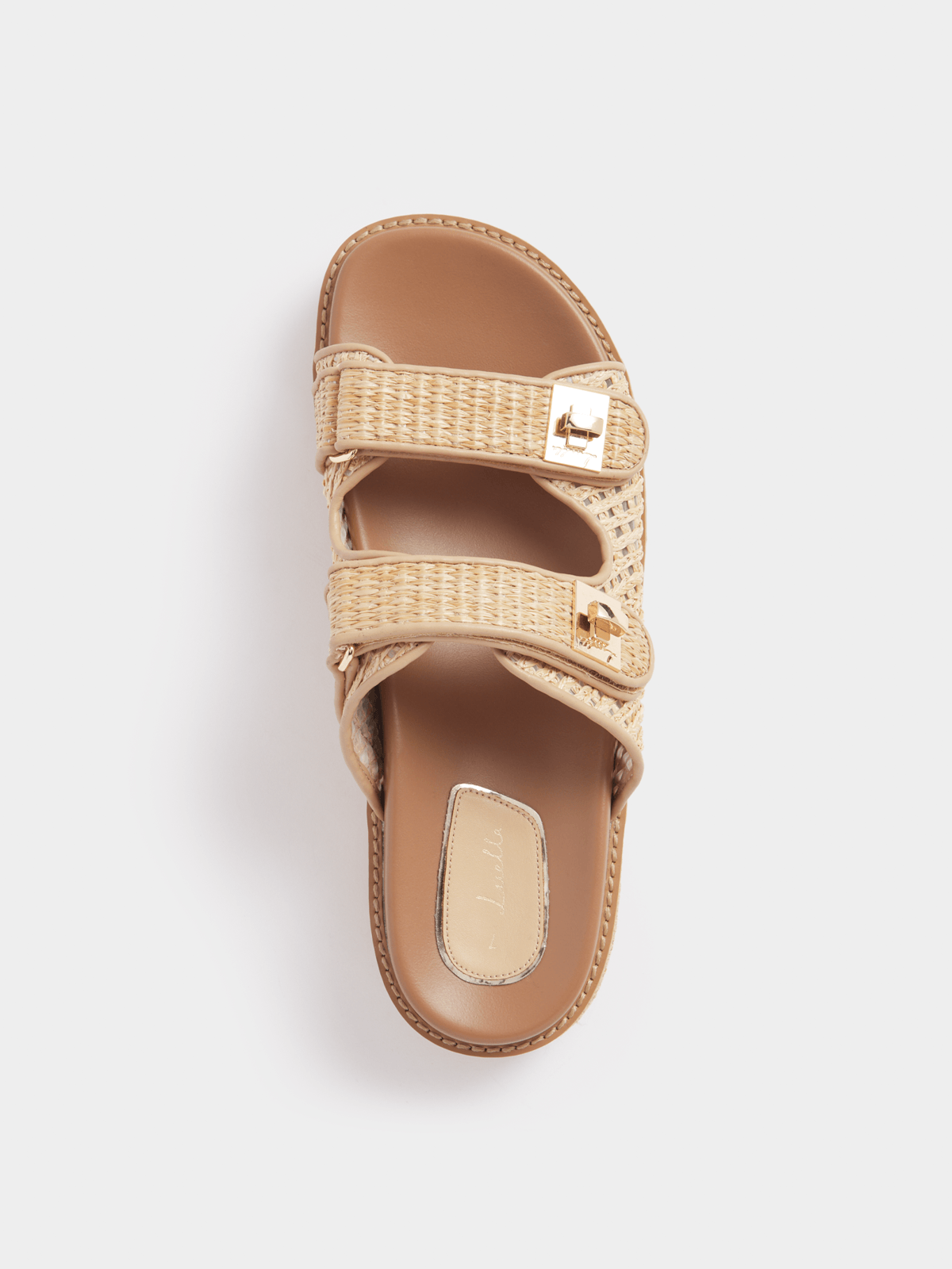 Luella Raffia Lock Detail Flatforms