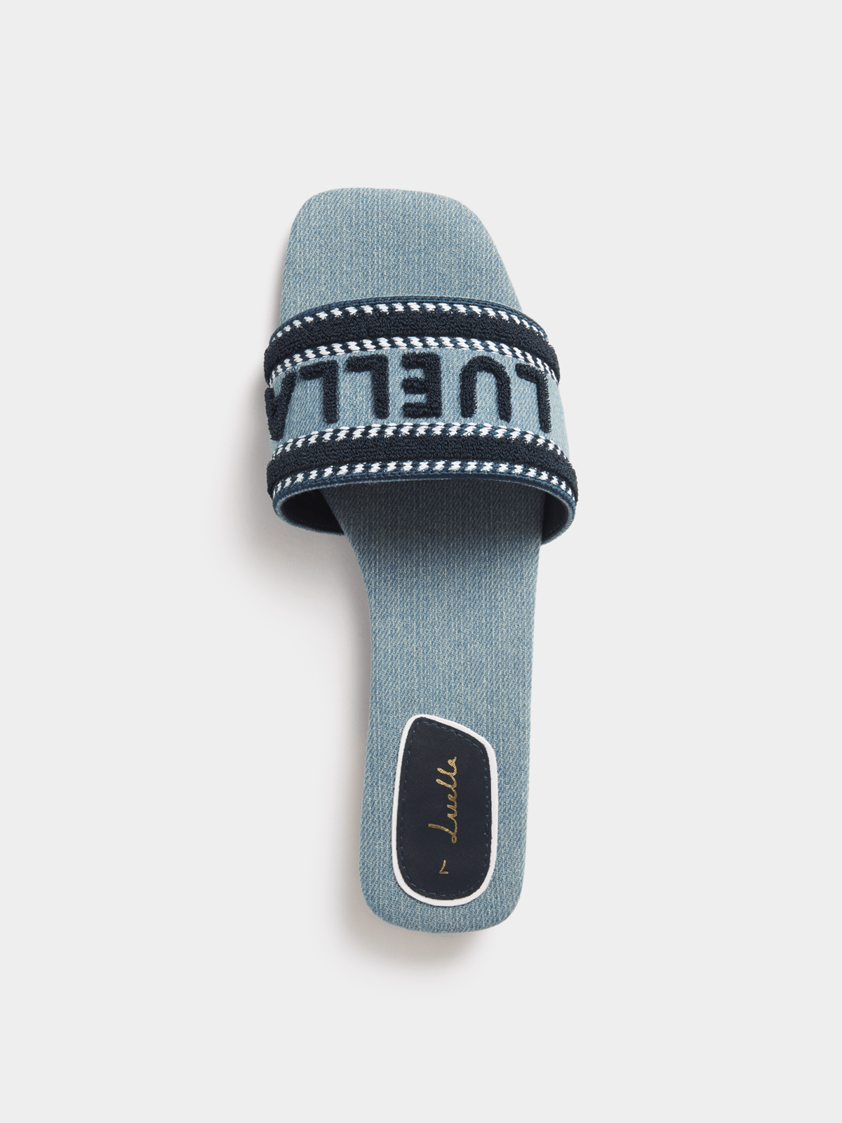Luella  Embroidered Logo Flat Slip In Sandals