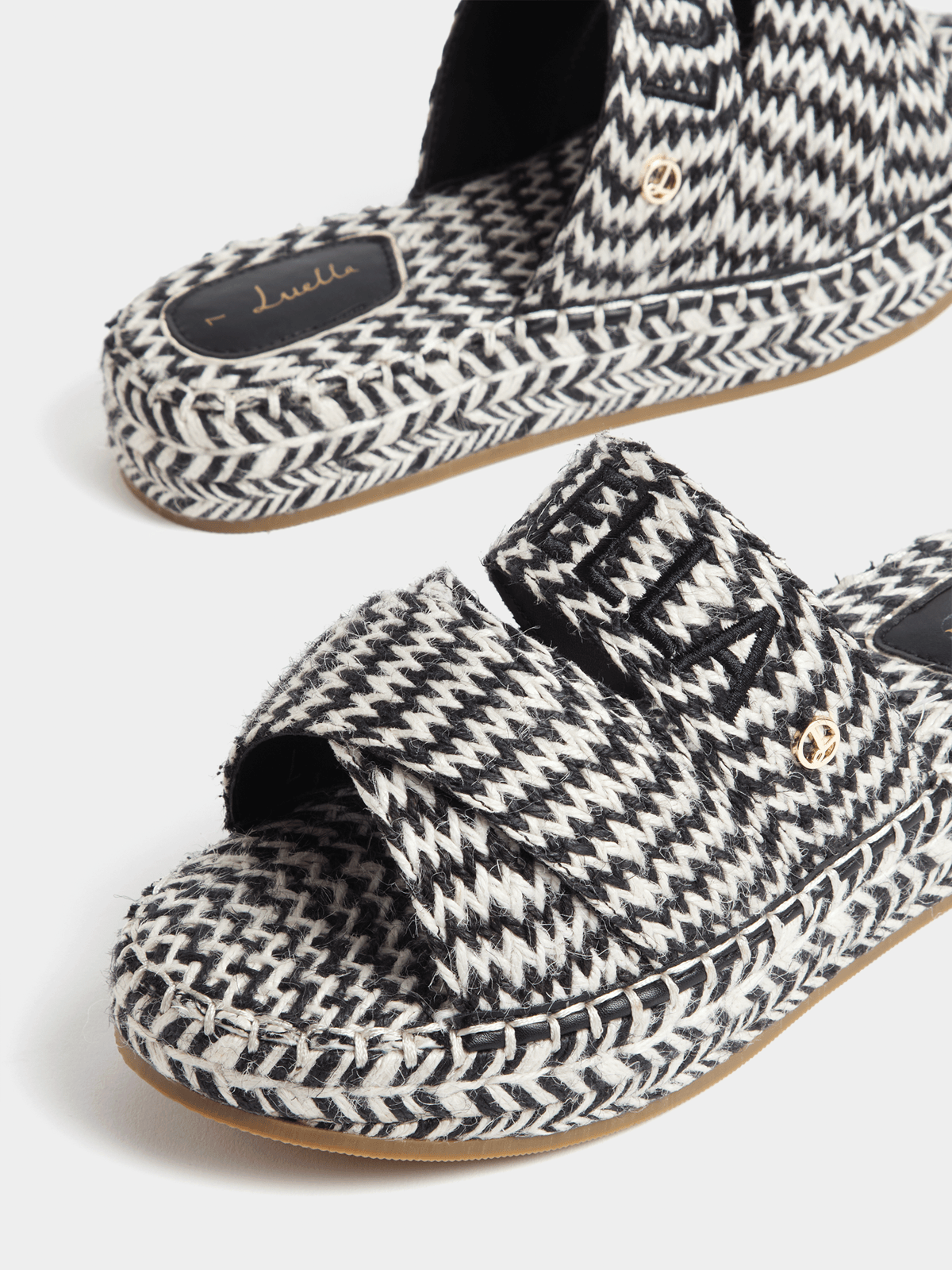 Luella Woven Raffia Flatform Sandals