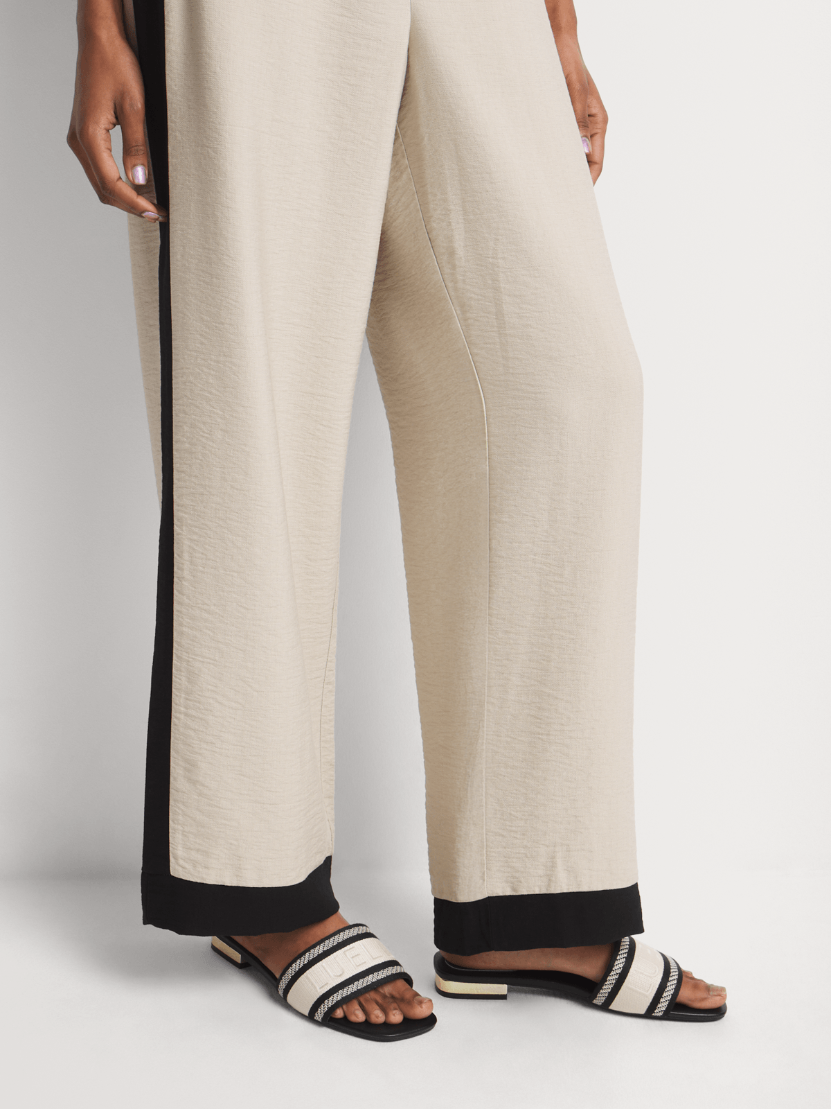 Luella Embroidered Logo Flat Slip In Sandals