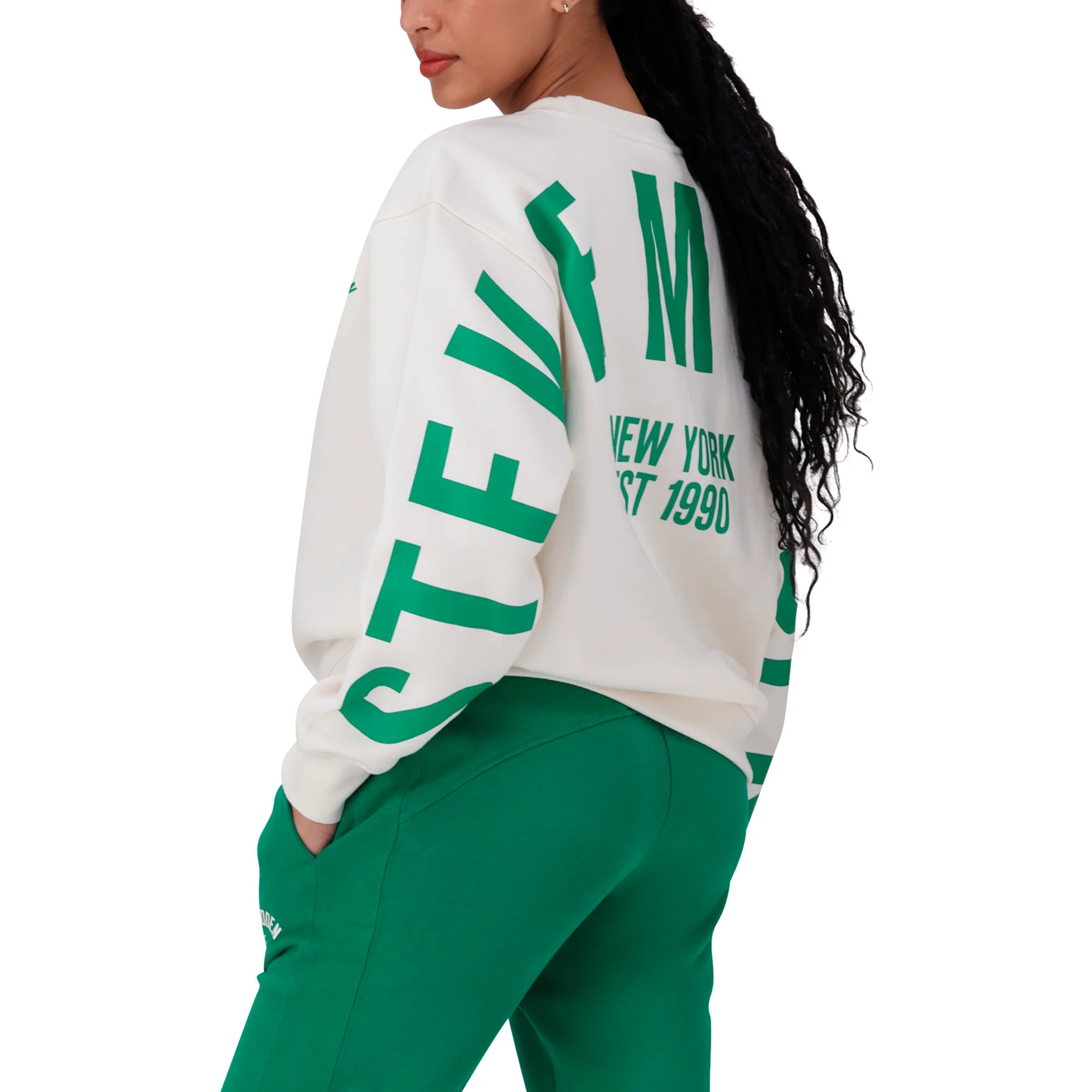Steve Madden AMELIA CREAM OVERSIZED CREW NECK FLEECE SWEAT
