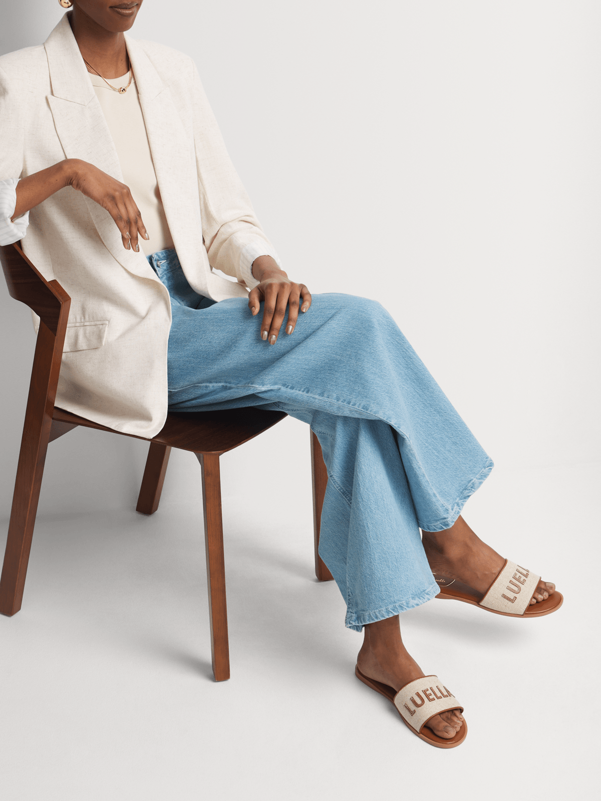 Luella Luella Textured Flat Slip In Sandals
