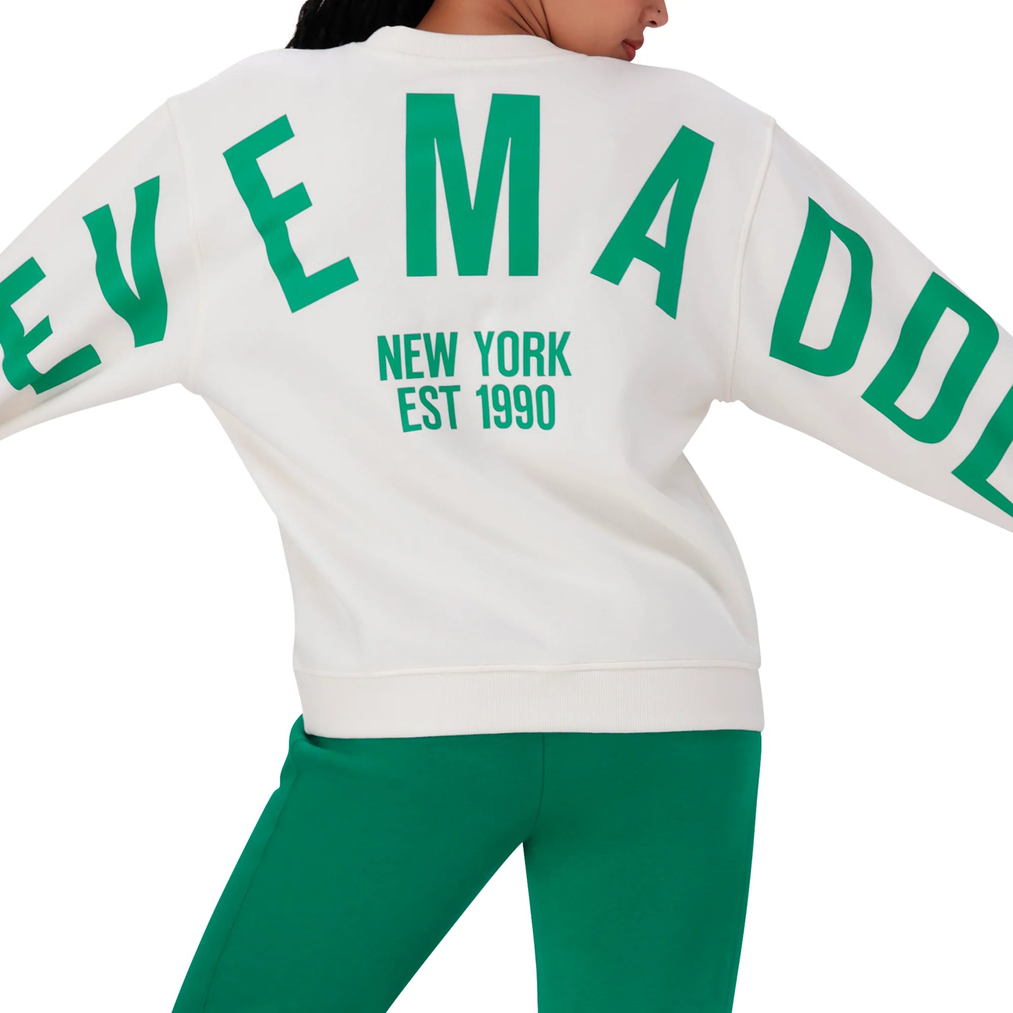 Steve Madden AMELIA CREAM OVERSIZED CREW NECK FLEECE SWEAT