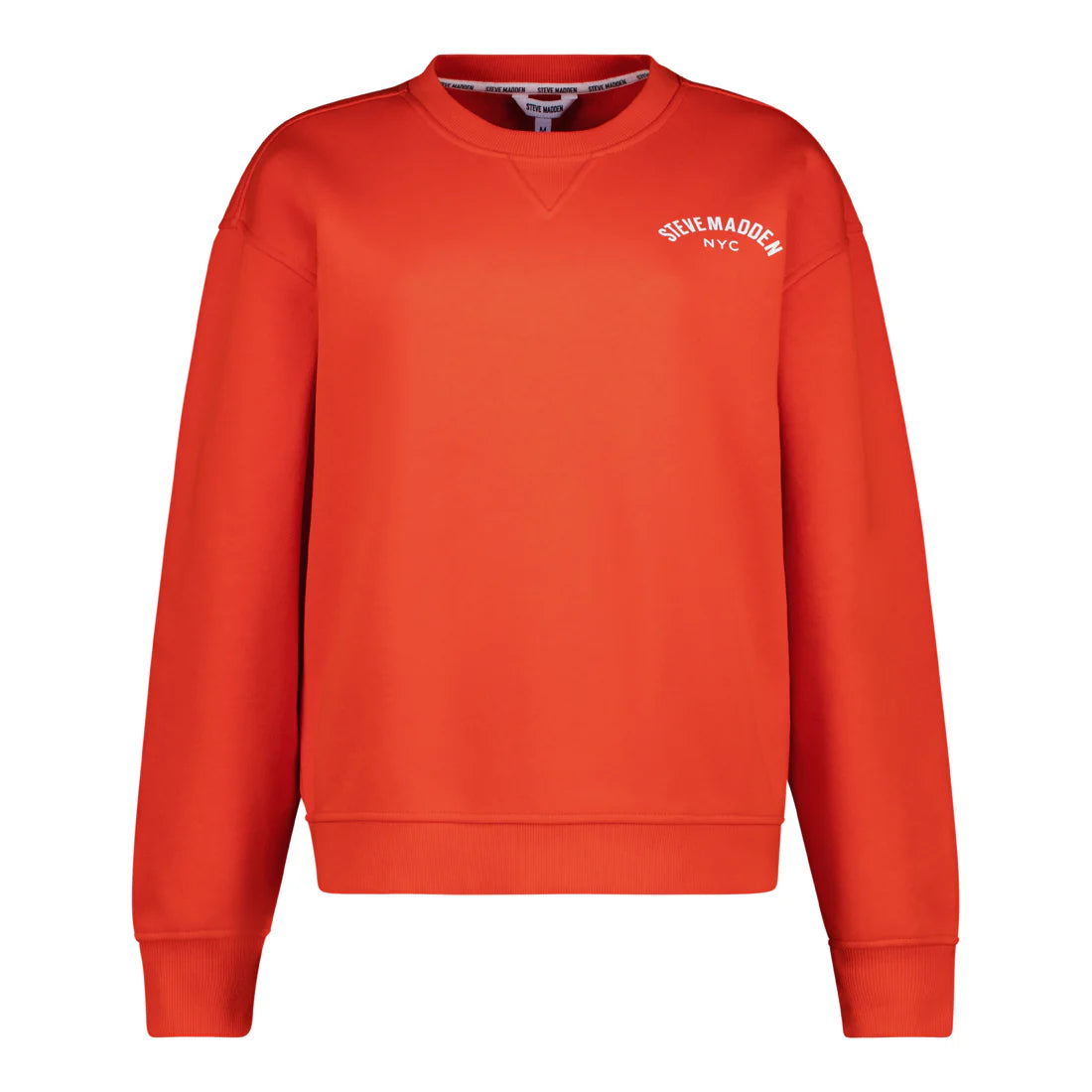 Steve Madden AMELIA ORANGE OVERSIZED CREW NECK FLEECE SWEAT