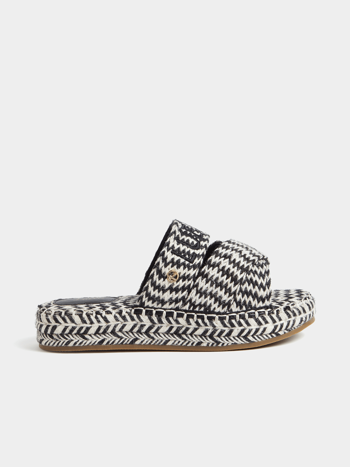 Luella Woven Raffia Flatform Sandals