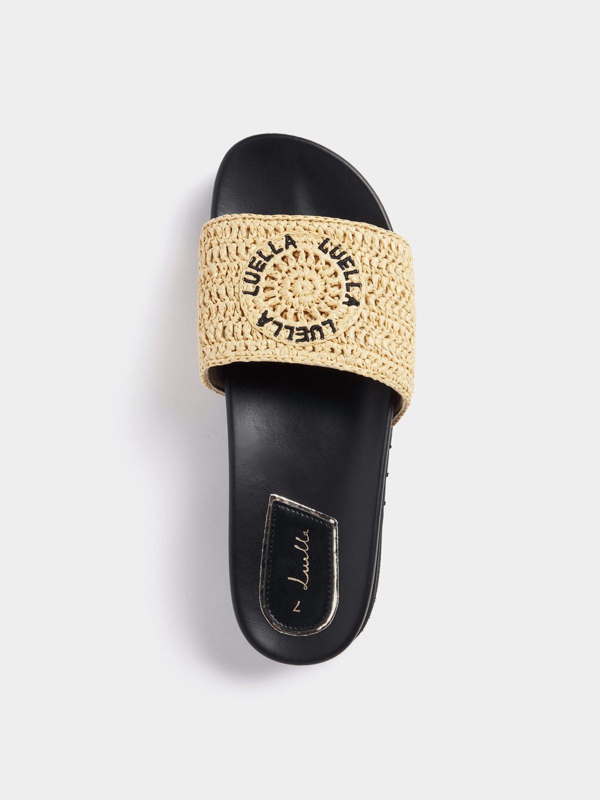 Luella Raffia Flatform Slip In Sandals
