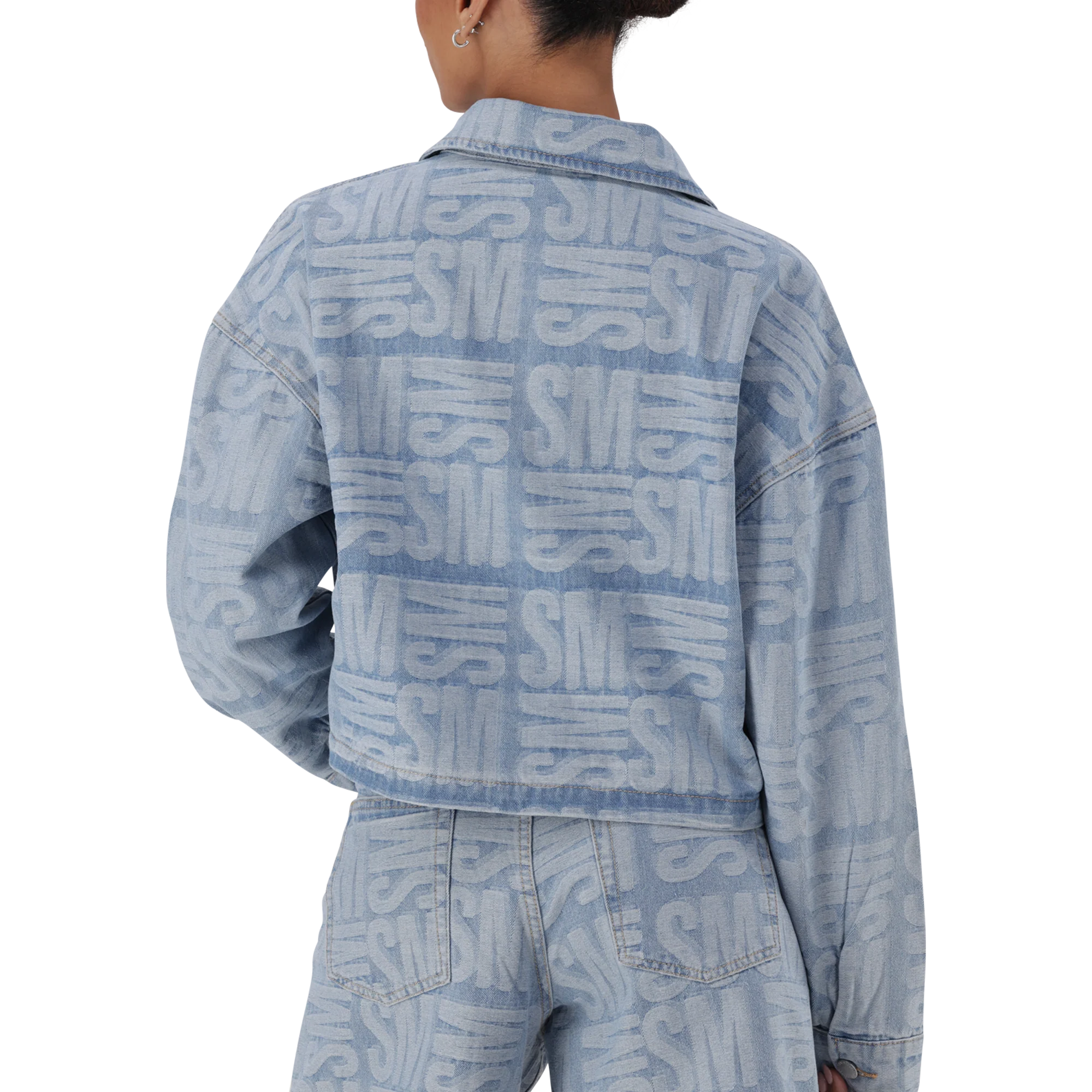 Steve Madden JAYDA LIGHT BLUE JACQUARD DENIM SHACKET