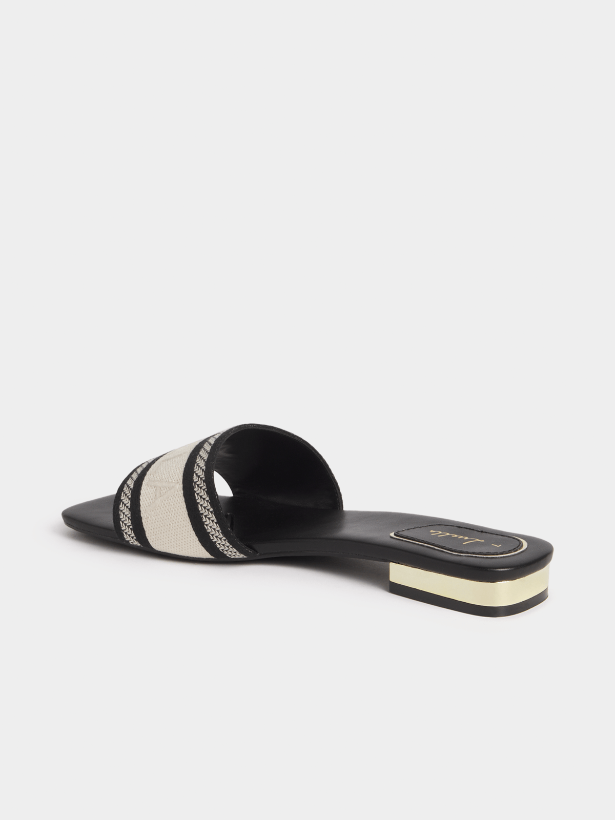 Luella Embroidered Logo Flat Slip In Sandals