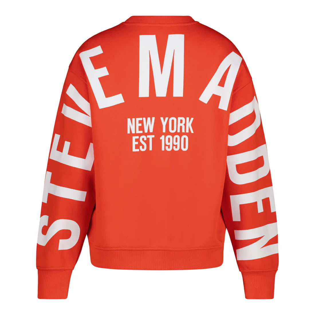 Steve Madden AMELIA ORANGE OVERSIZED CREW NECK FLEECE SWEAT