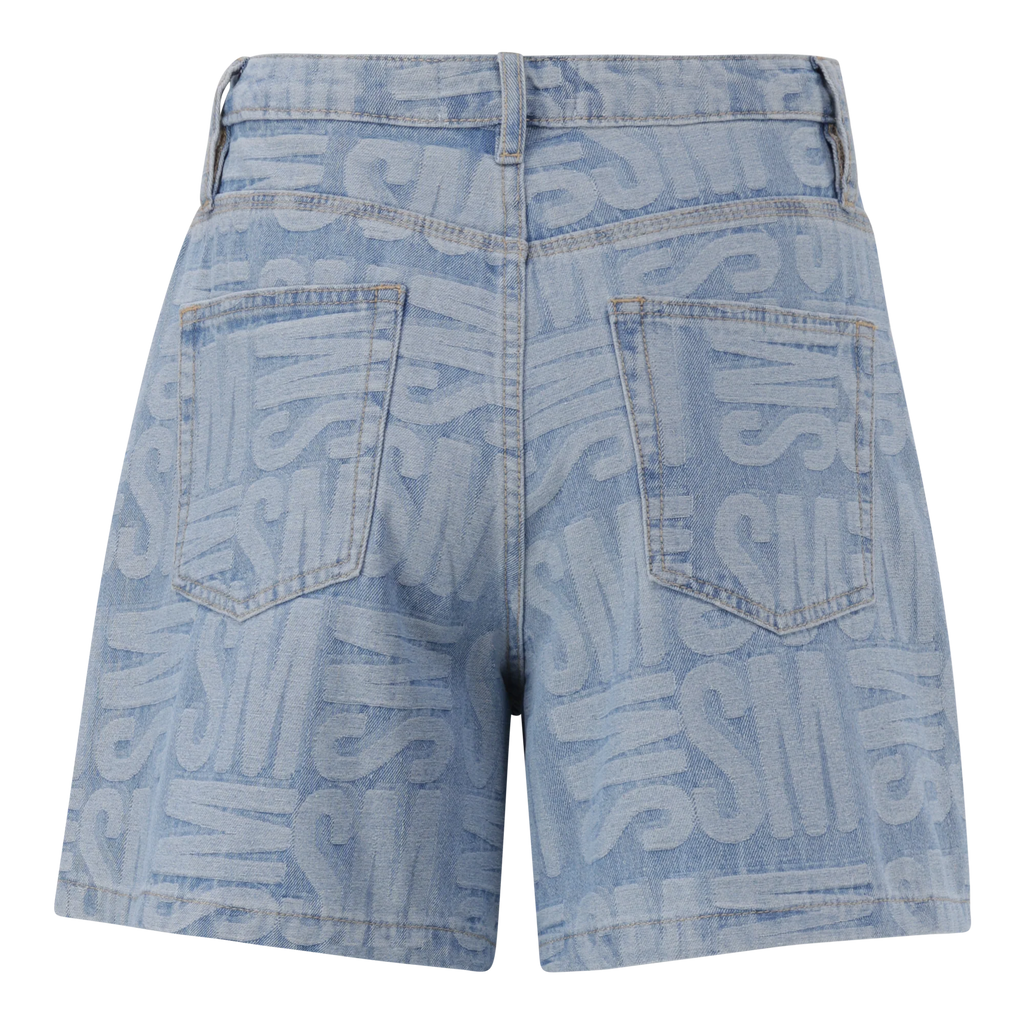 Steve Madden JULIA LIGHT BLUE JACQUARD BERMUDA DENIM SHORTS