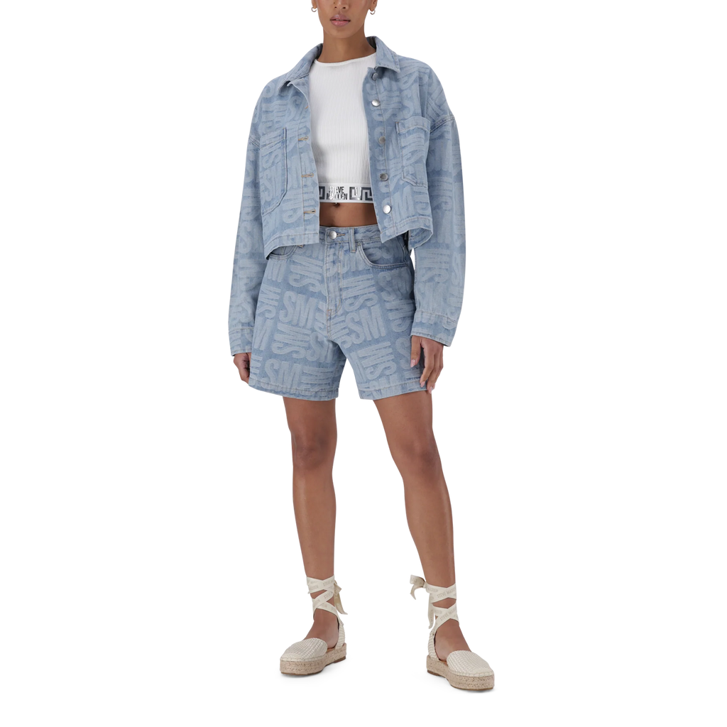 Steve Madden JAYDA LIGHT BLUE JACQUARD DENIM SHACKET