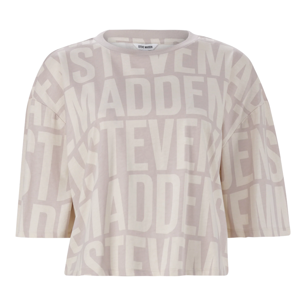 Steve Madden ABBY STONE/CAMEL CROPPED BOXY T-SHIRT