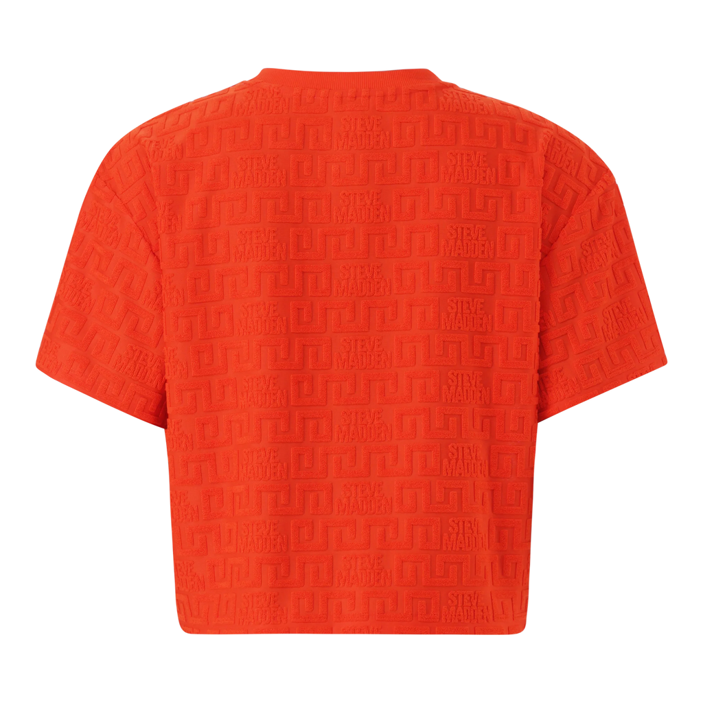 Steve Madden AYAAN TANGERINE EMBOSSED LOGO TOP