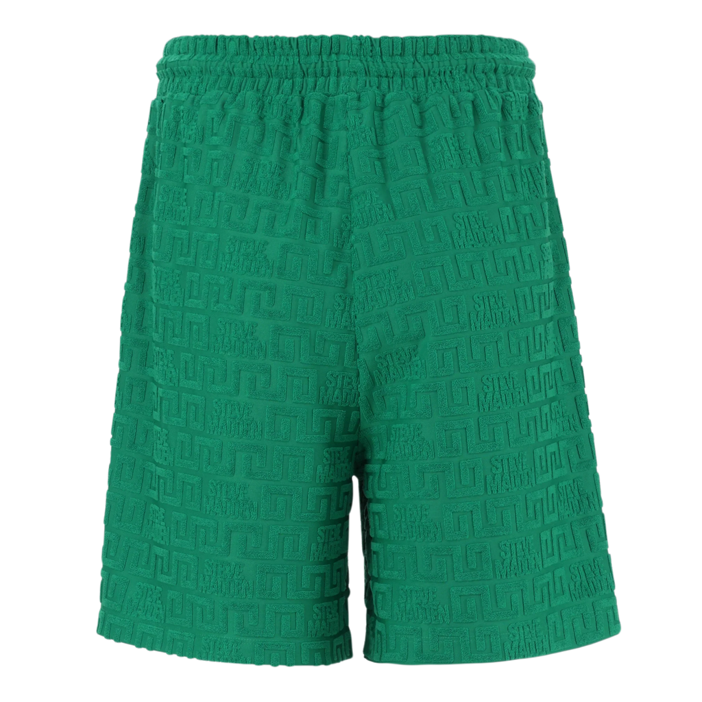 Steve Madden BELLA EMERALD EMBOSSED LOGO JOGGER SHORTS