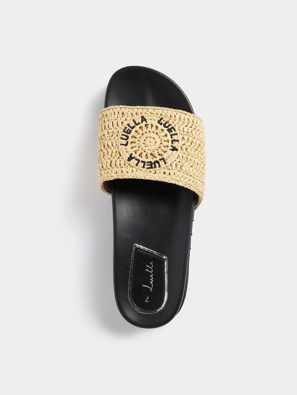 Luella Raffia Flatform Slip In Sandals