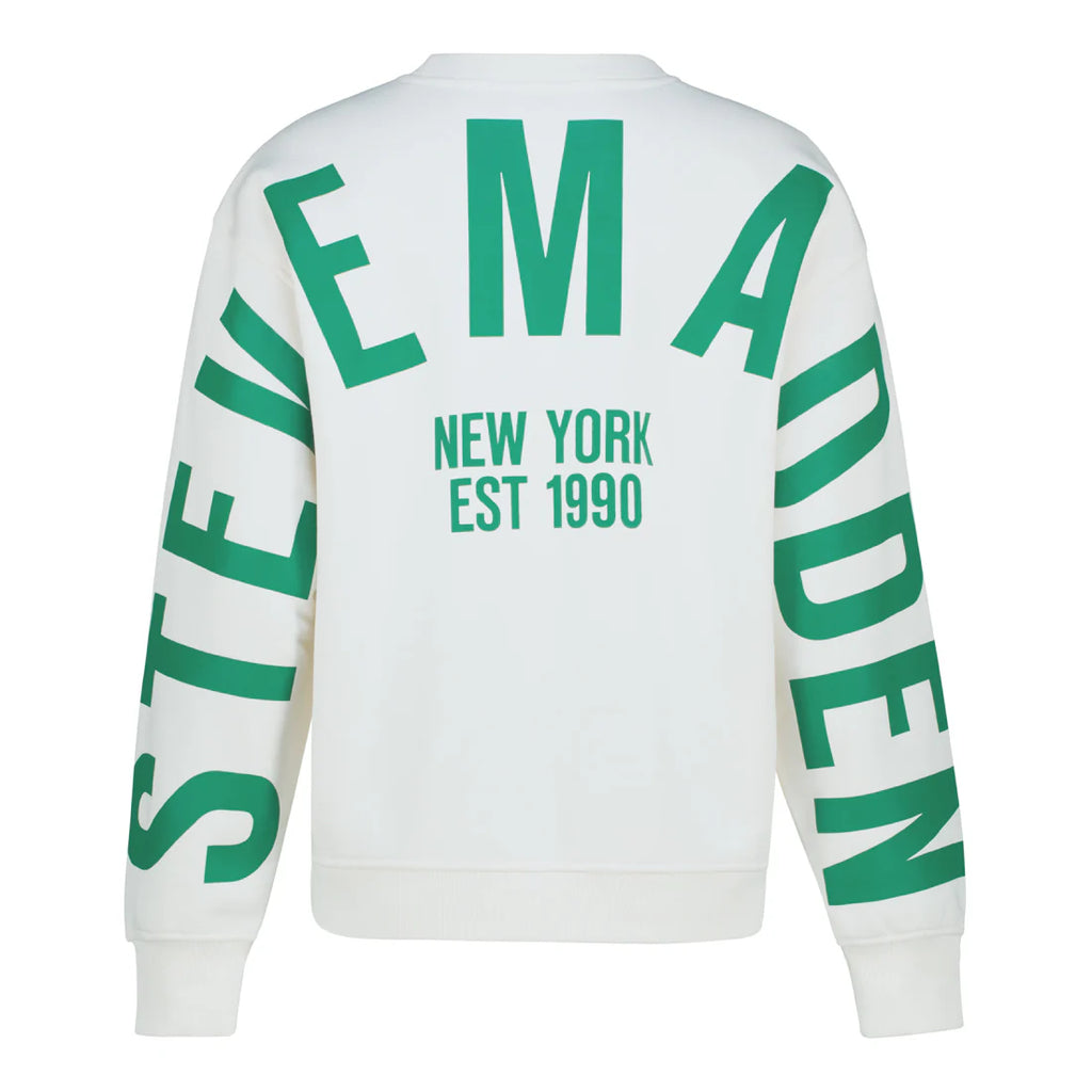 Steve Madden AMELIA CREAM OVERSIZED CREW NECK FLEECE SWEAT