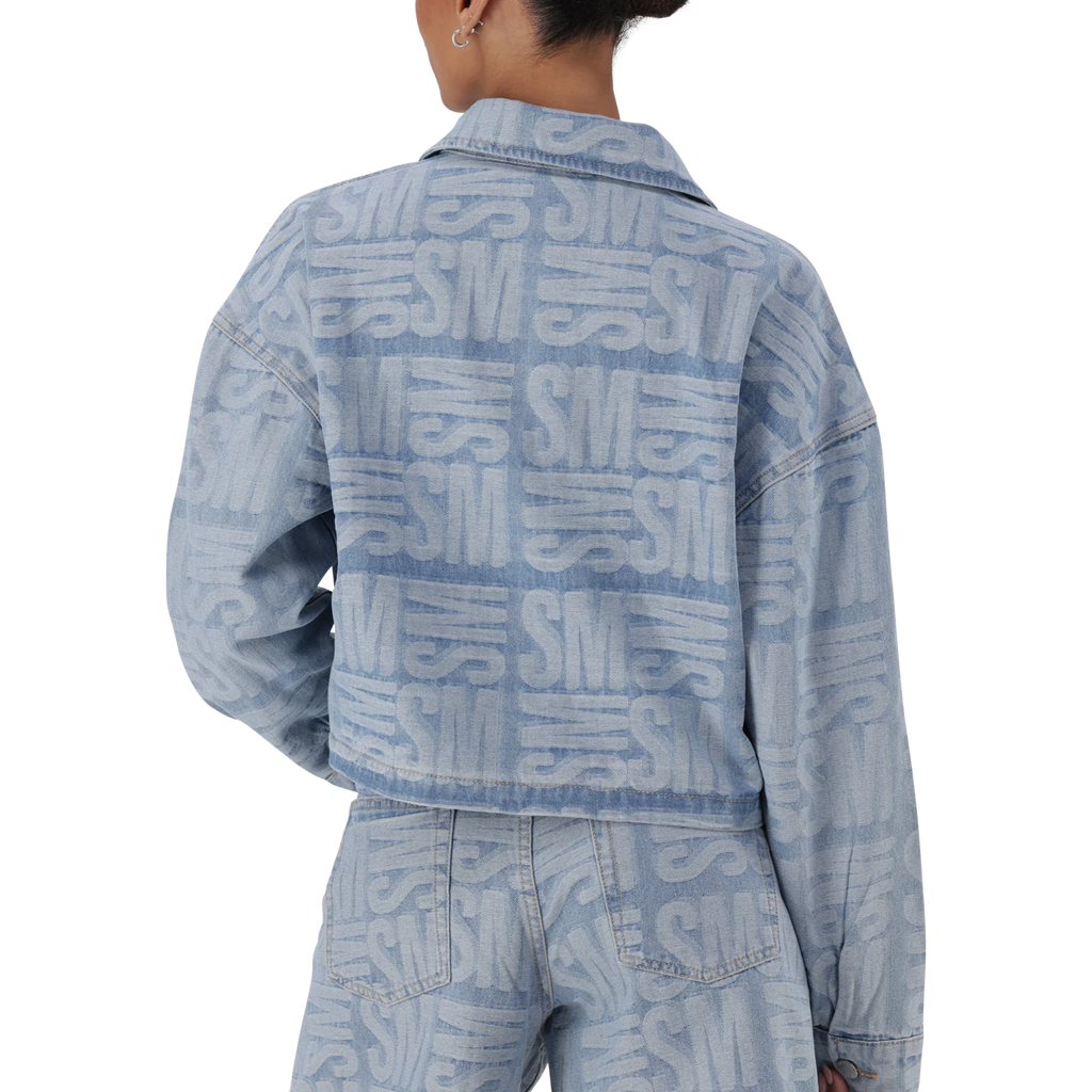 Steve Madden JAYDA LIGHT BLUE JACQUARD DENIM SHACKET
