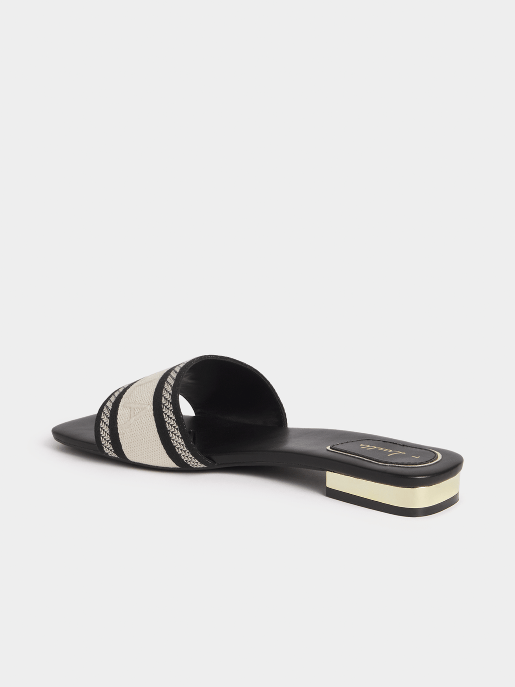 Luella Embroidered Logo Flat Slip In Sandals