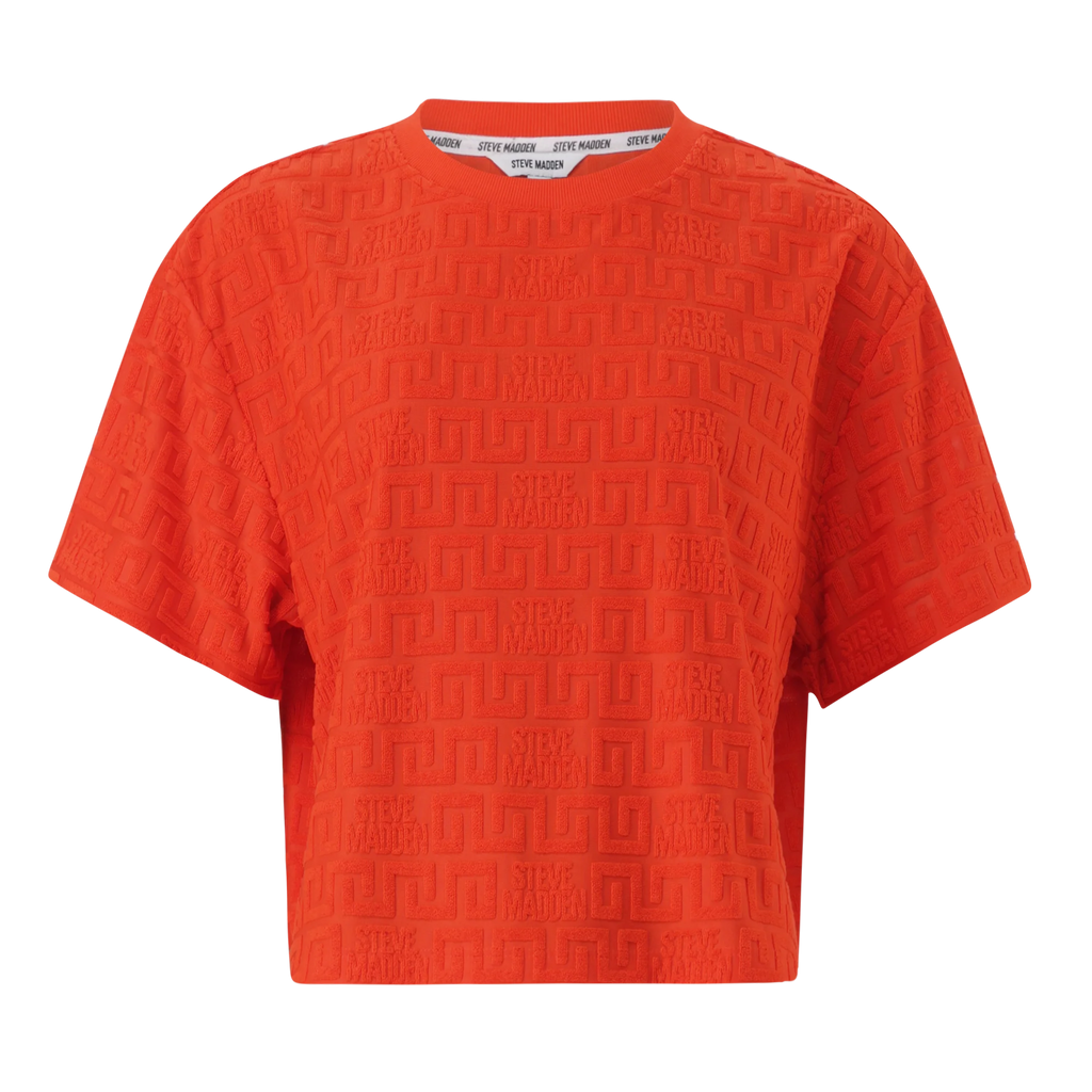 Steve Madden AYAAN TANGERINE EMBOSSED LOGO TOP