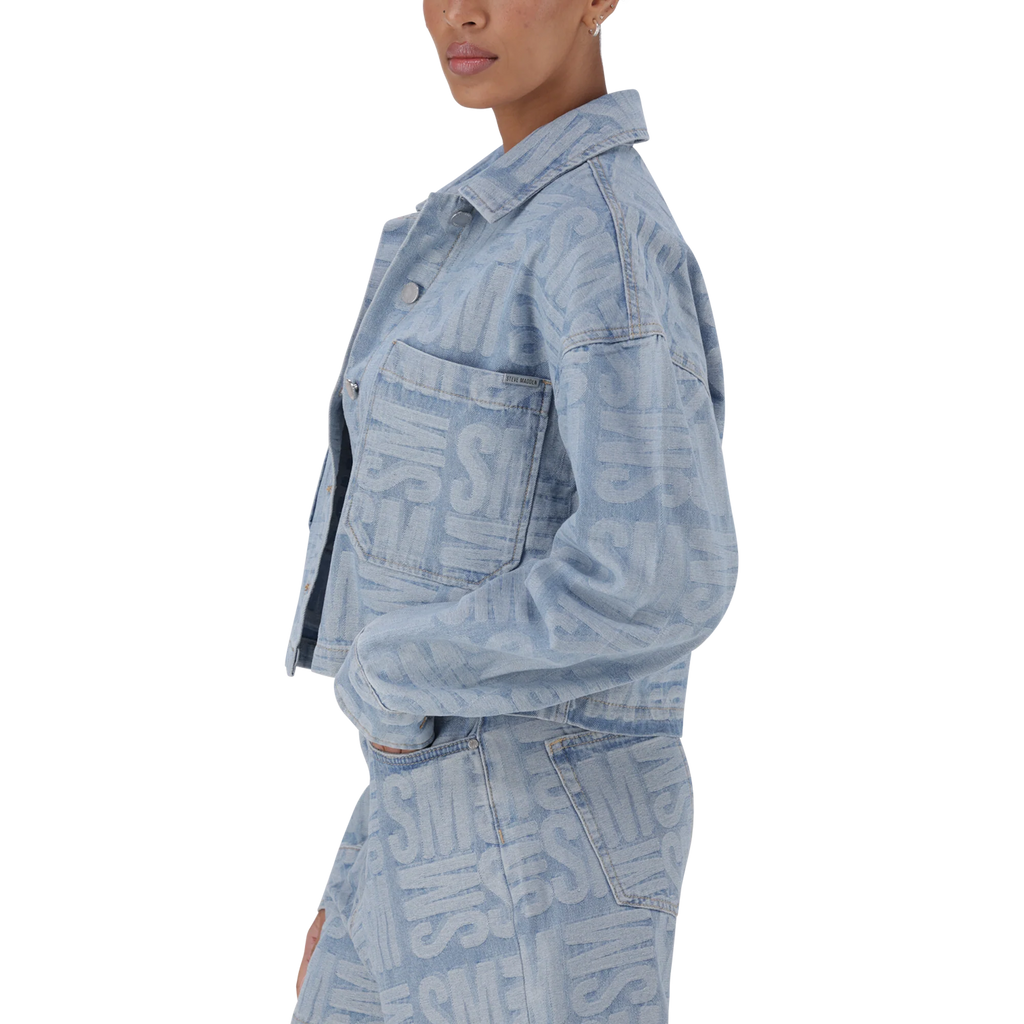 Steve Madden JAYDA LIGHT BLUE JACQUARD DENIM SHACKET