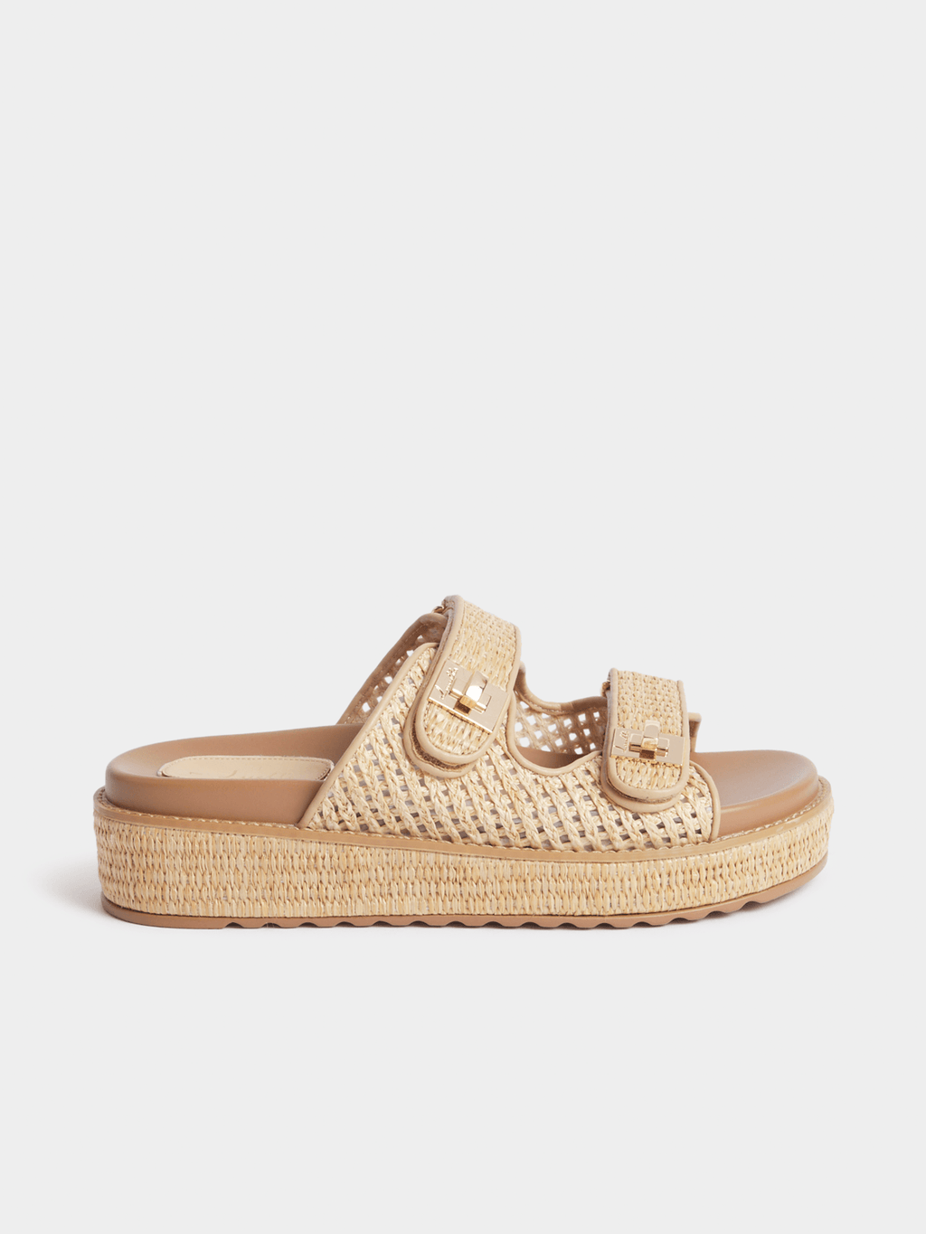Luella Raffia Lock Detail Flatforms